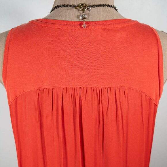 LOFT Petite Orange Mixed Media Tank - Picture 9 of 11